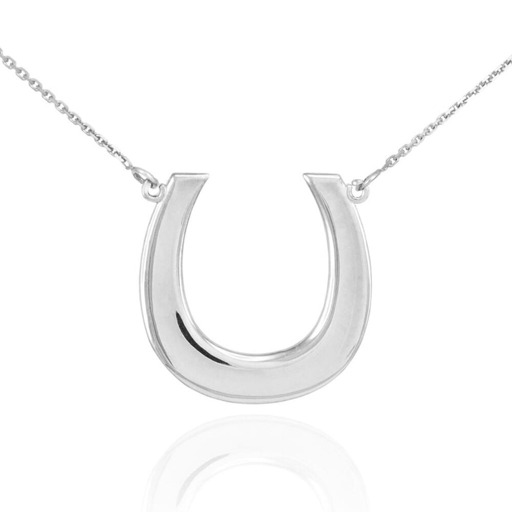 925 Sterling Silver Lucky Horseshoe Pendant Necklace